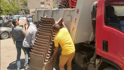 رفع 473 حالة إشغال وضبط سيارة نقل مخالفة ومصادرة 3 تروسيكلات بالجيزة