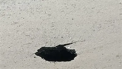 هبوط أرضي بشارع 23 يوليو بشبرا الخيمة