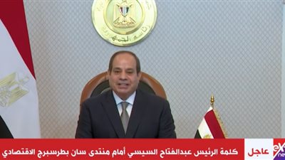 السيسي: نأمل أن تسهم مخرجات سان بطرسبرج في إيجاد حلول للتحديات العالمية (فيديو)