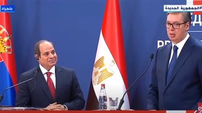 السيسي: لدينا إرادة سياسية مشتركة لتعزيز التعاون مع صربيا (فيديو)