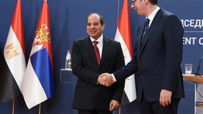 انتهاء جلسة المباحثات الموسعة بين وفدي مصر وصربيا (صور)