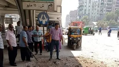 إصلاح هبوط أرضي أسفل كوبري الفريق العصار بشبرا الخيمة 