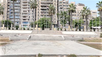 رئيس جامعة المنصورة يتفقد مشروع إنشاء ساحة الأعلام والمسرح