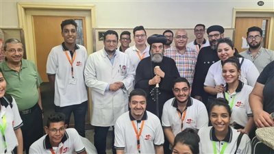 الانبا بيشوى يزور معهد أورام أسوان لدعم المرضى