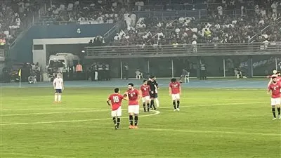 مصر تتقدم على بلجيكا بهدف مصطفي محمد في الشوط الأول