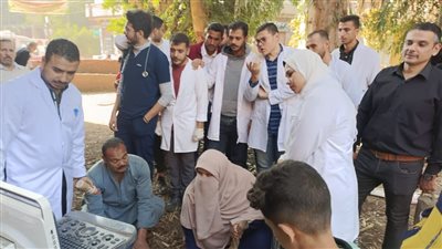 جامعة مدينة السادات تدشن قافلة بيطرية وزراعية مجانية بقرية 