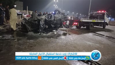 مصرع شخصين وإصابة 2 آخرين اشتعلت سيارتهم بطريق الإسماعيلية الصحراوىي