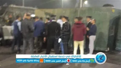 ننشر اللقطات الأولى لانقلاب سيارة أمن مركزي أعلى محور 26 يوليو 