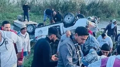 مصرع واصابة 4 بينهم مراسل تليفزيوني في حادث طريق المطرية بورسعيد