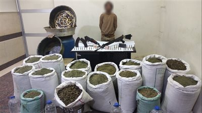 ضبط أسلحة نارية و700 كيلو بانجو بحوزة شخص بشمال سيناء 