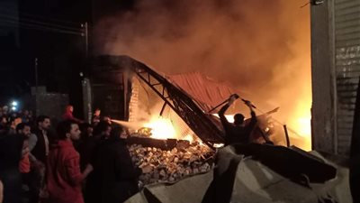  اندلاع حريق بمخزن زيوت في قليوب (صور)