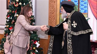 البابا تواضروس يستقبل وزيرة التخطيط ورئيسة المجلس القومي للمرأة