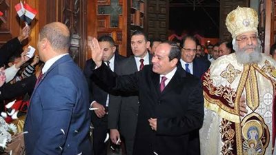 الرئيس السيسي يصل إلى كاتدرائية الميلاد بالعاصمة الإدارية لتقديم التهنئة بعيد الميلاد 