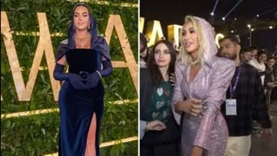 شاهد.. مايا دياب تتصدر التريند بعد ارتدائها فستانًا شبيها لإطلالة جورجينا بجوي أووردز Joy Awards  (صور)