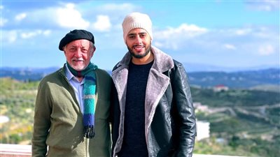 عصام السقا برفقه عبد العزيز مخيون في كواليس مسلسل المداح 3