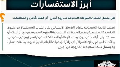 ما أحقية شمول الأبناء المقيمين خارج مسكن العائل بمعاش الضمان 1444