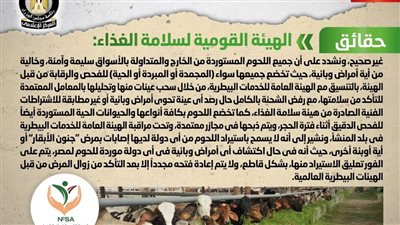 الحكومة تكشف حقيقة استيراد شحنات لحوم مصابة بجنون الأبقار 