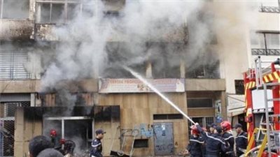 إصابة شخص في حريق هائل بمحل ملابس في الغربية 