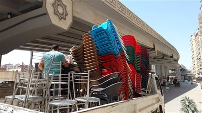 رفع 1300 حالة إشغال وتعد على الطريق العام في الجيزة