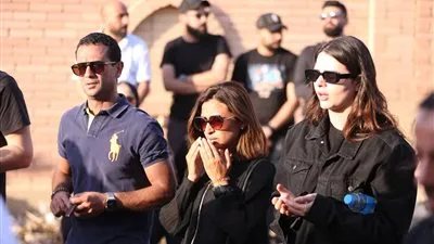 أول ظهور لدينا الشربيني بعد وفاة والدها في جنازة مصطفى درويش 