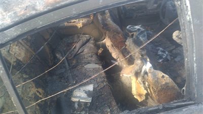 اشتعال النيران بـ  4 سيارات ملاكي بجوار موقف بنها العمومي