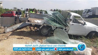 إصابة شخصين في تصادم مروع على الطريق الزراعي بالإسماعيلية
