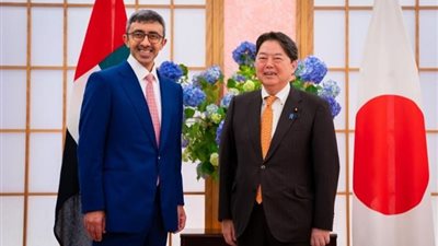 وزير الخارجية الإماراتي يبحث مع نظيره الياباني التعاون بين البلدين