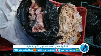 ضبط طن لحوم دواجن غير صالحة للاستهلاك الىدمي بالمنوفية