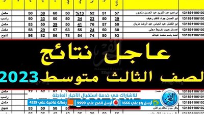 ظهرت جميع المحافظات الآن رابط نتائج الثالث متوسط 2023 بغداد الدور الأول عبر موقع نتائجنا mlazemna موقع وزارة التربية العراقية