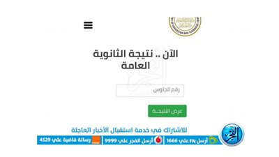 رابط نتيجة الثانوية العامة 2023 برقم الجلوس اليوم السابع... وزارة التربية والتعليم تعتمد النتيجة بنسبة 78.8%