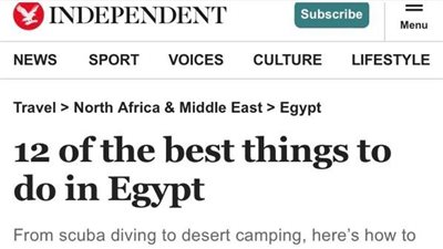 موقع The Independent يسلط الضوء على أبرز الأنشطة السياحية في مصر