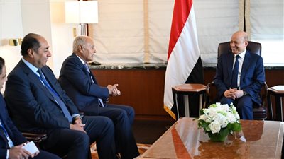 أبو الغيط يلتقي الدكتور رشاد العليمي رئيس مجلس القيادة الرئاسي اليمني