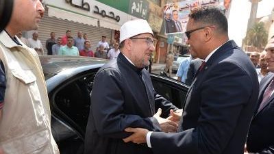 محافظ الدقهلية يستقبل وزير الأوقاف لافتتاح مسجد الأربعين بالسنبلاوين 
