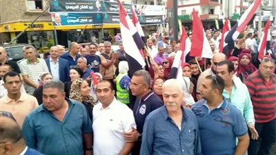 جماهير النادي المصري البورسعيدي ينظمون مسيرة حاشدة لدعم الرئيس السيسي