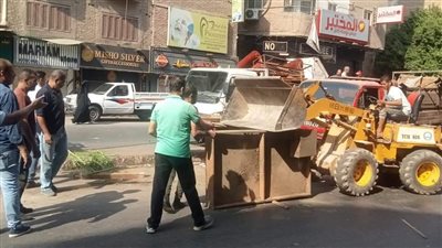 محافظة الجيزة: رفع تعديات الباعة المفترشين للطريق العام والسيارات المتهالكة بالوراق