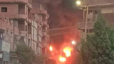 انتداب المعمل الجنائي لمعاينة موقع حريق مخزن بالمرج