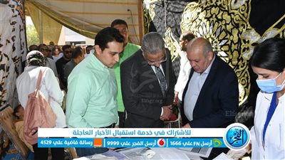 محافظ الفيوم يتفقد أعمال قافلة كلية طب أسنان جامعة القاهرة بقرية الصبيحي