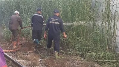 السيطرة على حريق هائل بجوار السكة الحديد بطنطا (صور)