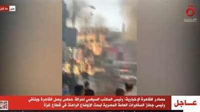 عاجل| مسئول المكتب السياسي لحركة حماس يلتقى رئيس المخابرات العامة المصري (فيديو)