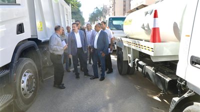 محافظ المنوفية يشهد اصطفاف المعدات الجديدة لدعم منظومة المخلفات الصلبة