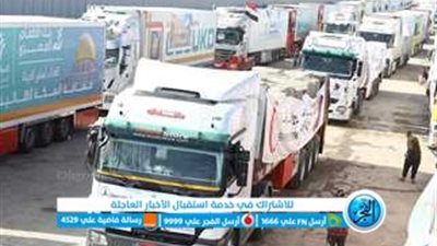 عبور 221 شاحنة مساعدات من البوابة الجانبية من معبر رفح باتجاه معبري 
