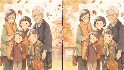 في لغز الصورة العائلية... يوجد 3 اختلافات بين الصورتين اكتشفهم بسرعة خلال 12 ثانية فقط