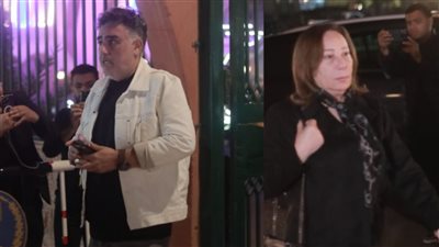 صفاء الطوخي وتامر حبيب يقدمان واجب العزاء في ناهد فريد شوقي 