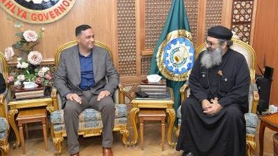 محافظ الدقهلية يستقبل وفد مطرانية ميت غمر للتهنئة بالعام الميلادي الجديد