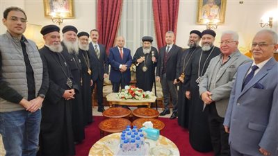 وفد نادي قضاة بورسعيد يلتقي بالأنبا تادرس ويهنىء المسيحيين بعيد الميلاد