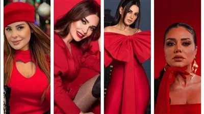 في ليلة رأس السنة.. الأحمر يسيطر على فساتين نجمات الوسط الفني