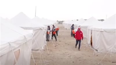 شاهد| لقطات مصورة لـ معسكر الإغاثة المصرى فى خان يونس 