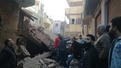 انهيار منزل مكون من 3 طوابق بالمنوفية
