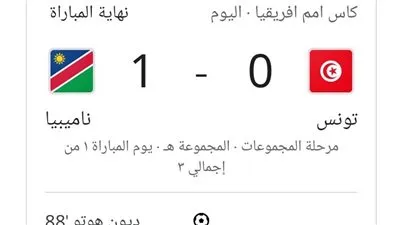 تونس تخسر أمام ناميبيا في كأس أمم إفريقيا 2024  (0-1)
