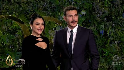 شاهد.. باسل الخياط وزوجته يتألقان في حفل جوائز جوي أوردز joy awards